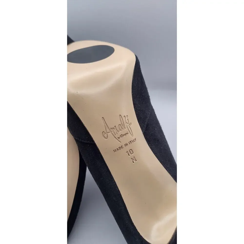 Amalfi by Rangoni Black Suede pumps with ballet band Size 10M - Picture 11 of 12